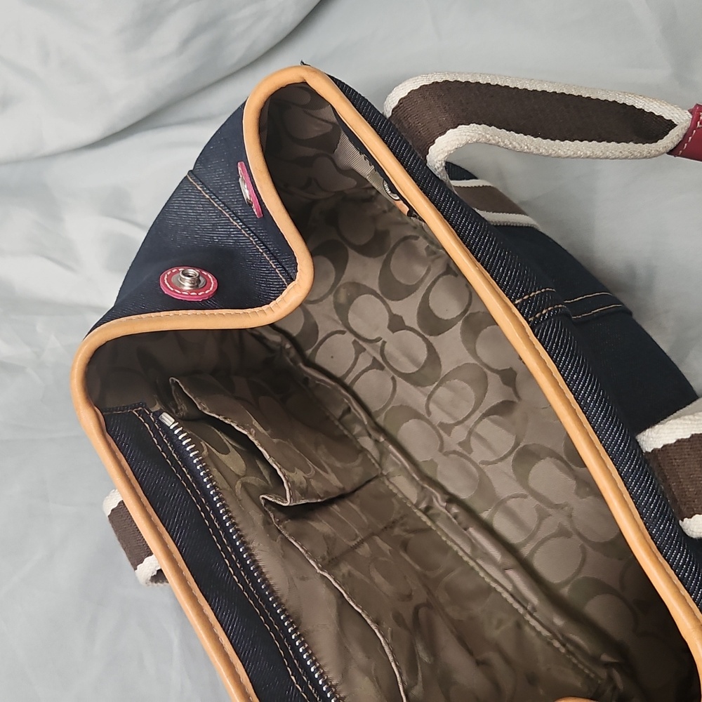 Vintage Coach Hampton Denim and Leather Tote - Picture 5 of 14